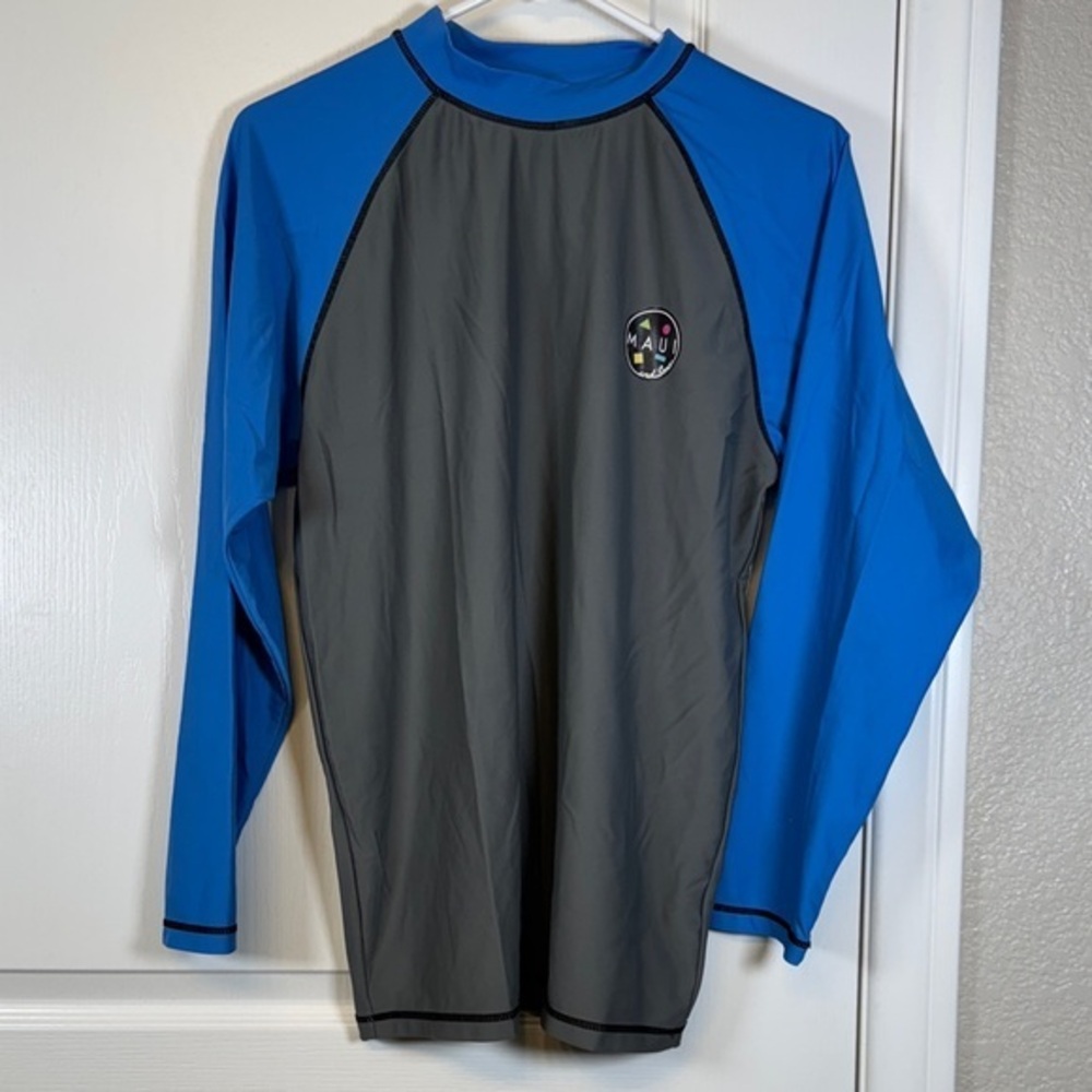 Maui & Sons L/S Swim Shirt Rash Guard SPF 50+ Protection Size Large EUC #5856